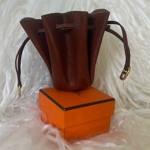 HERMES VESPA gold POUCH LEATHER, A+ condition